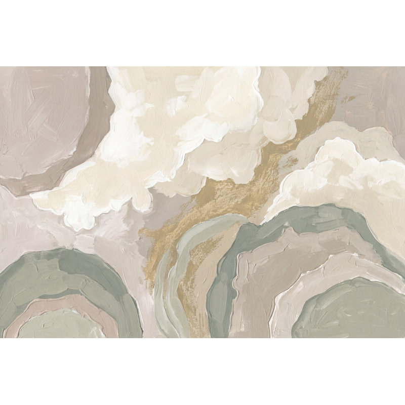 Papier peint abstrait paysage abstrait Painterly, 100 po x 96 po, Peler et coller