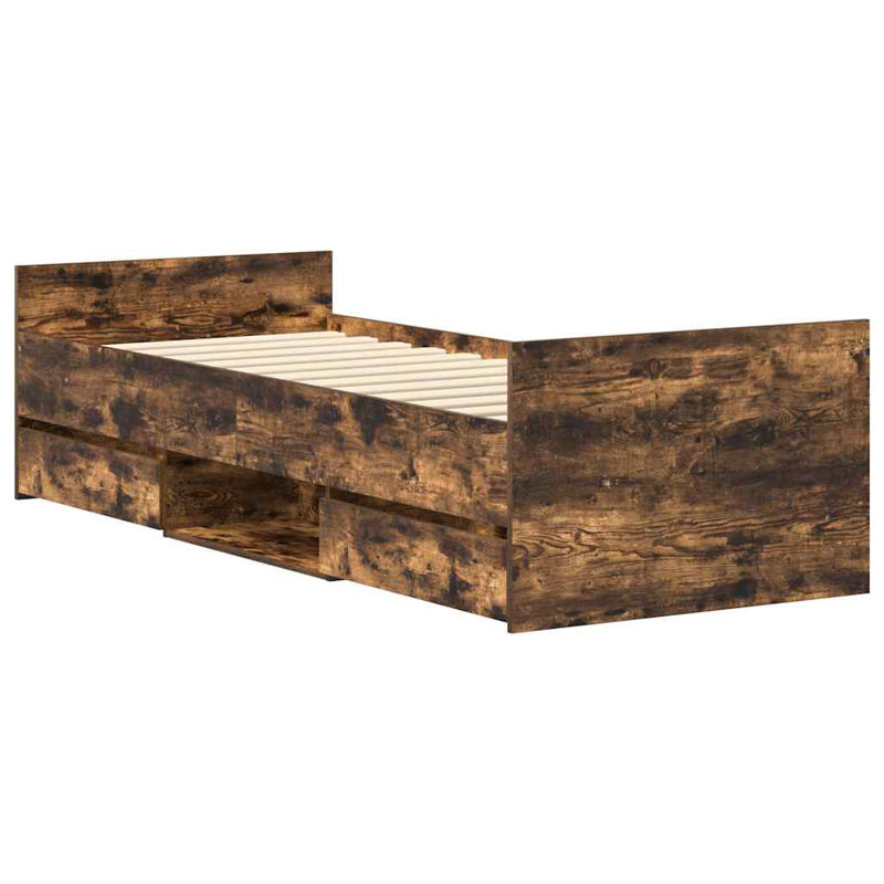 Addylen Storage Bed, Single (3'), Smoked Oak