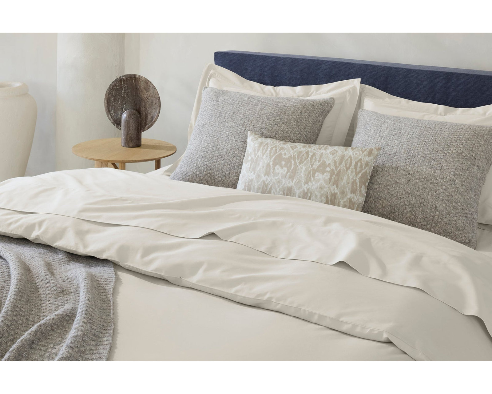 Cloud Soft Organic Sateen Duvet Cover Set, Twin Duvet Cover, Stone