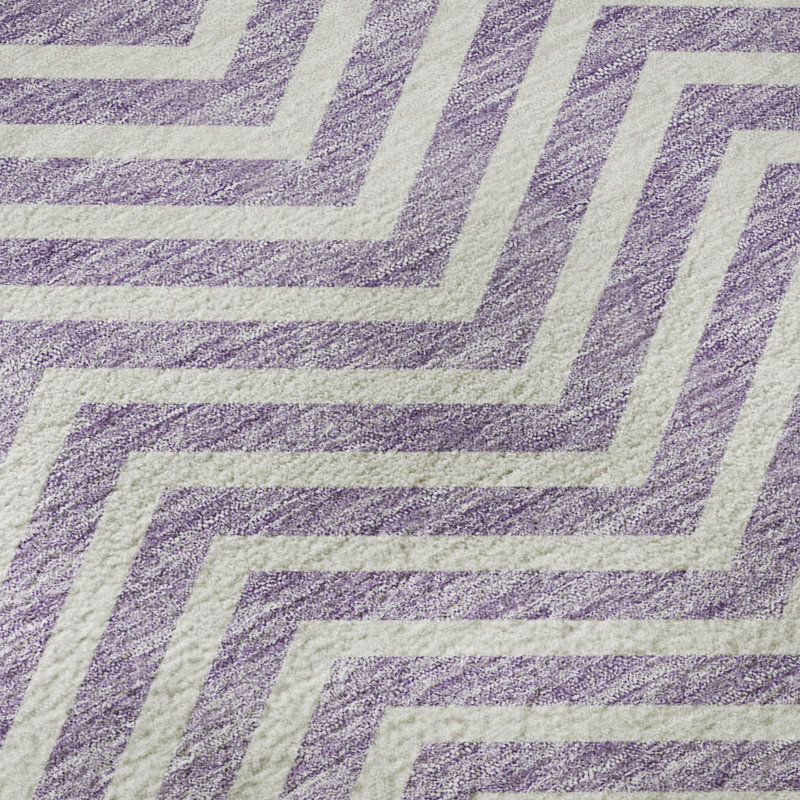 Premium Machine Washable Prisco Lilac Rug, Rectangle 5' x 7'6"