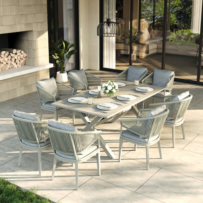8 - Person Rectangular Outdoor Dining Set With Cushions