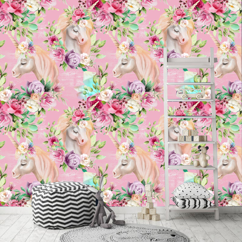 Rouleau de papier peint lisser et coller 10 pi x l 24 po licorne Avila