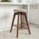 Amalia Swivel Upholstered Counter Stool with Solid Wood Frame