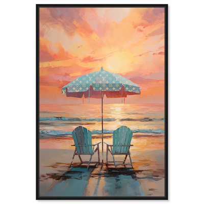 «Sunset Beach View Glam Coastal» par Art Remedy
