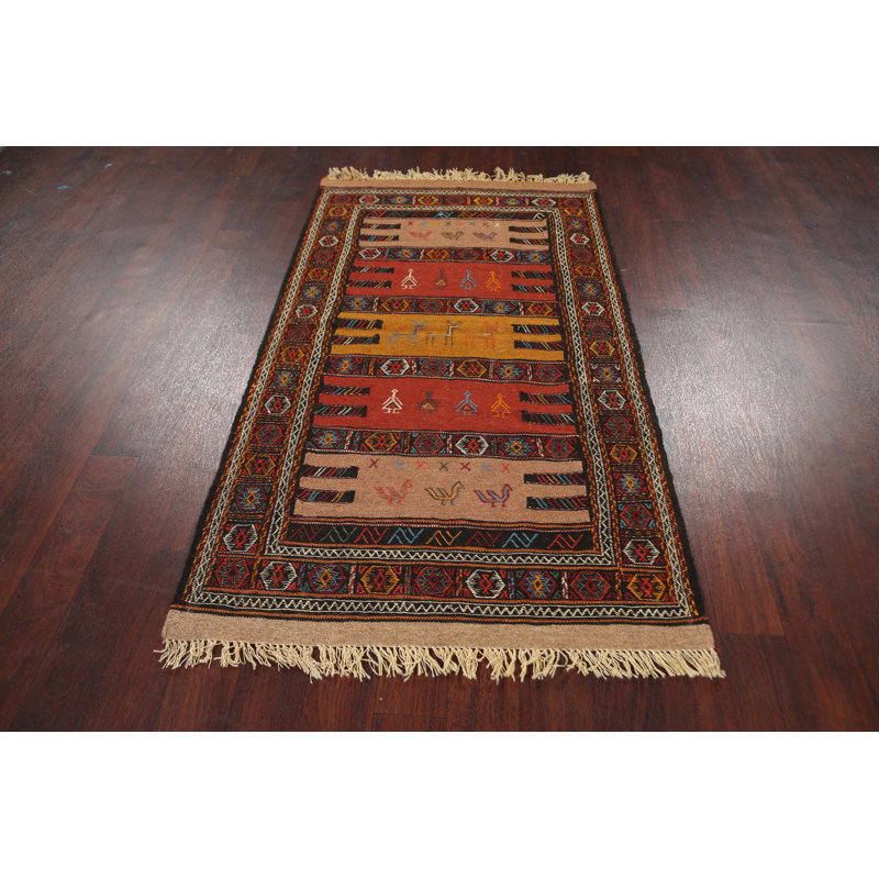 One-of-a-Kind 3'4" X 5'10" New Age Wool Area Rug in