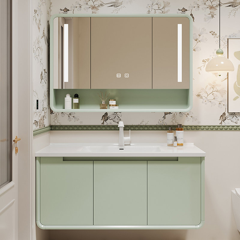 French style simple bathroom cabinet, Light Green