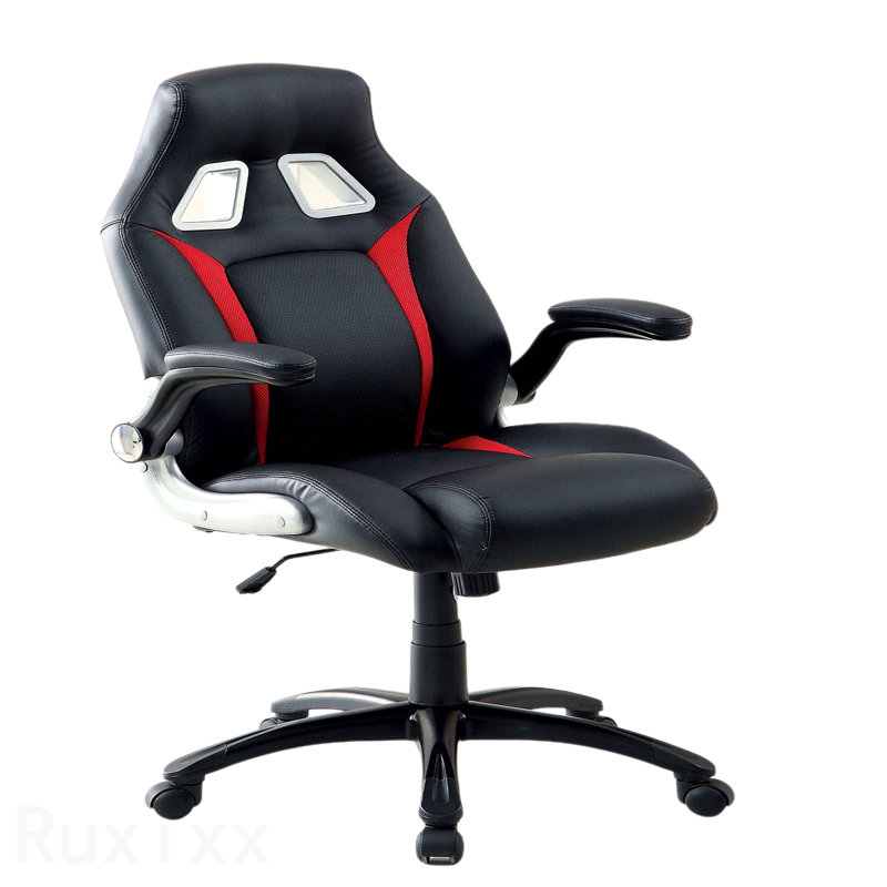 Chaise de bureau moderne et rembourrée, à hauteur pneumatique, avec pieds roulants