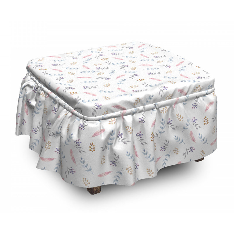 Housse pour repose-pieds de feuillage de fleurs