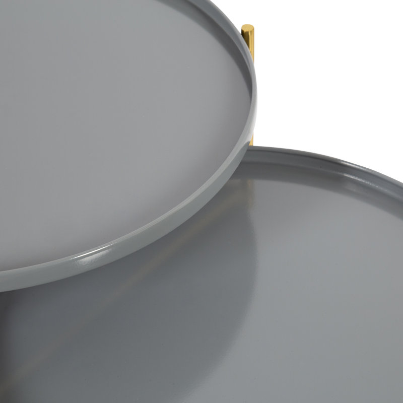 Gwynn Tray Top Nesting Tables, Gray Top/Gold Base