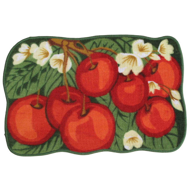 Dawnie Floral Synthetic Non-Skid Kitchen Mat