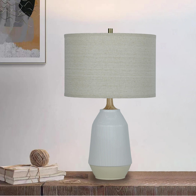 Alwies Ceramic Table Lamp, White