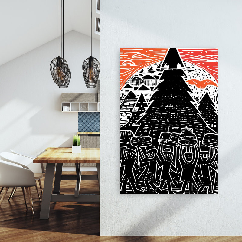 Forêt du Savoir Éveil - Affiche murale abstraite contemporaine représentant un paysage forestier, H 60 po x l 40 po