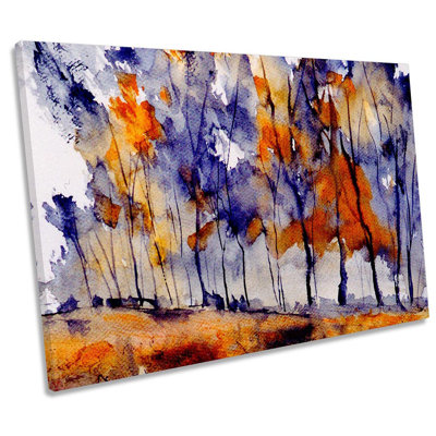 Forest Watercolour Repro Framed - Wrapped Canvas Print
