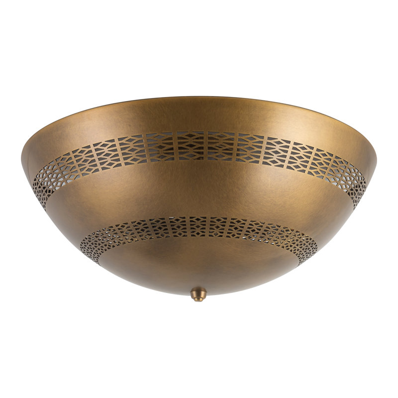 Overland 3 - Light Flush Mount, Vintage Brass