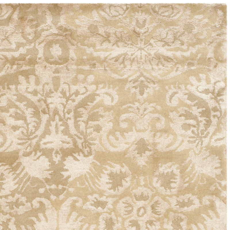 Aletse Hand Tufted Viscos/Wool Oriental Rug in Honeycomb, Rectangle 3'9" x 5'9"
