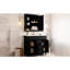 Meuble-lavabo de 36 po avec lavabo, style miroir noir, 2 portes et tiroirs, meuble-lavabo contemporain avec rangement luxueux, finition, tiroirs et portes, spacieux