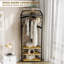 Corner Coat Rack with 3-Tier Storage Shelves and 12 Hooks, Freestanding Hall Tree for Entryway, Bedroom, or Living Room-605209553