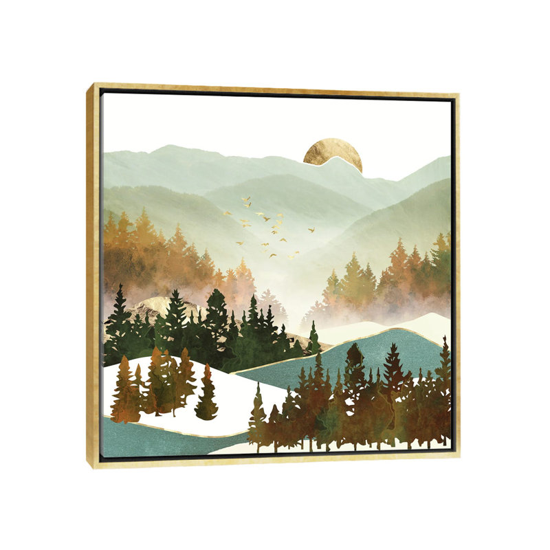 Fall Morning - reproduction d'impression, 26" H x 26" W x 1.5" D, Gold Framed Canvas, Aucun mat