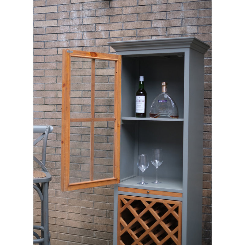 23.62" Gray Rectangular Solid Wood Wine Racks