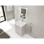 Meuble-lavabo autoportant 24 po avec lavabo en résine et 2 portes d'armoire à fermeture en douceur (emballage KD)-126528375
