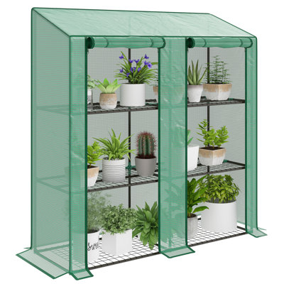Outsunny Lean-to Mini Greenhouse Plastic Cover 