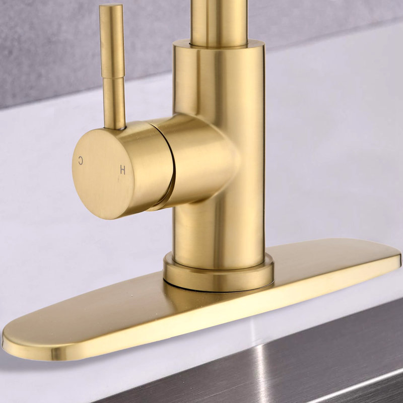 INLE Pull Down Kitchen Faucet, Brushed Gold