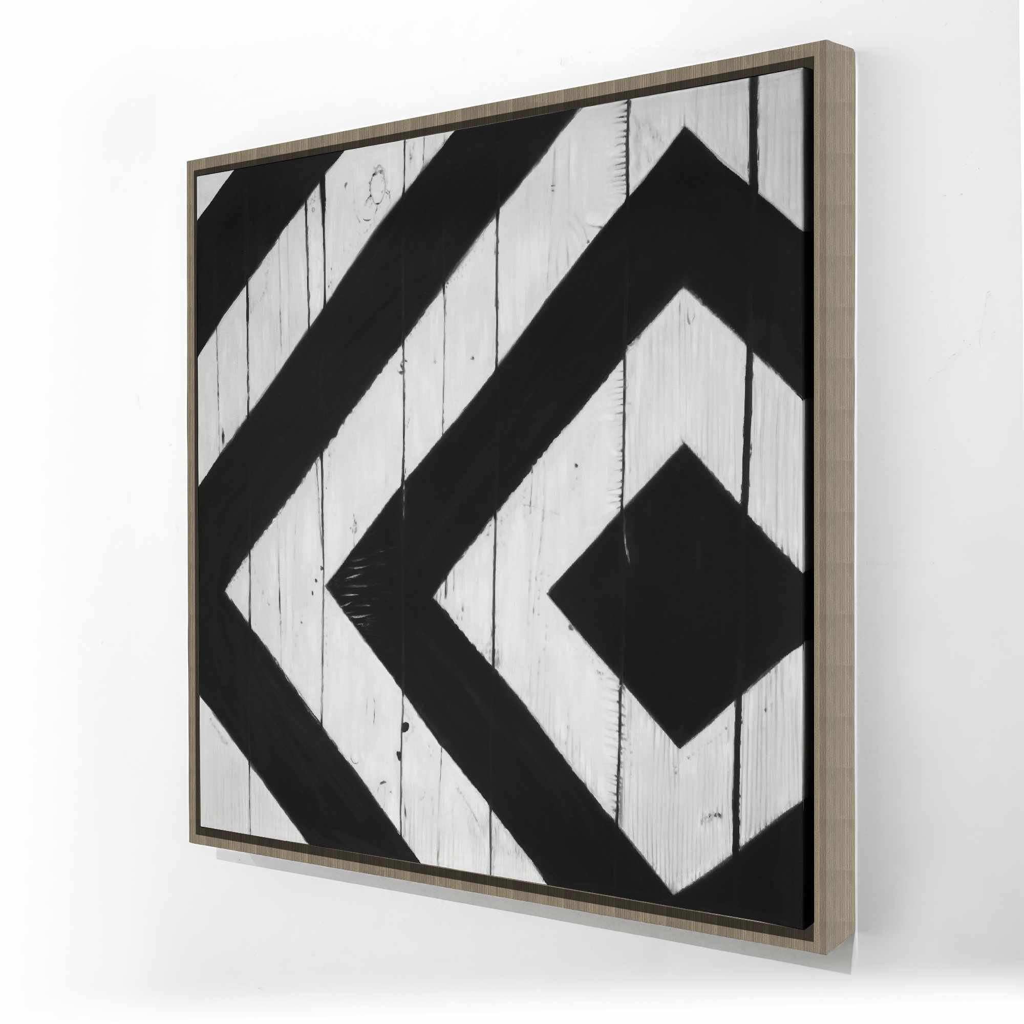 Lark Manor™ Rhombus on Wood - Patterns Framed Canvas for Home Decor ...