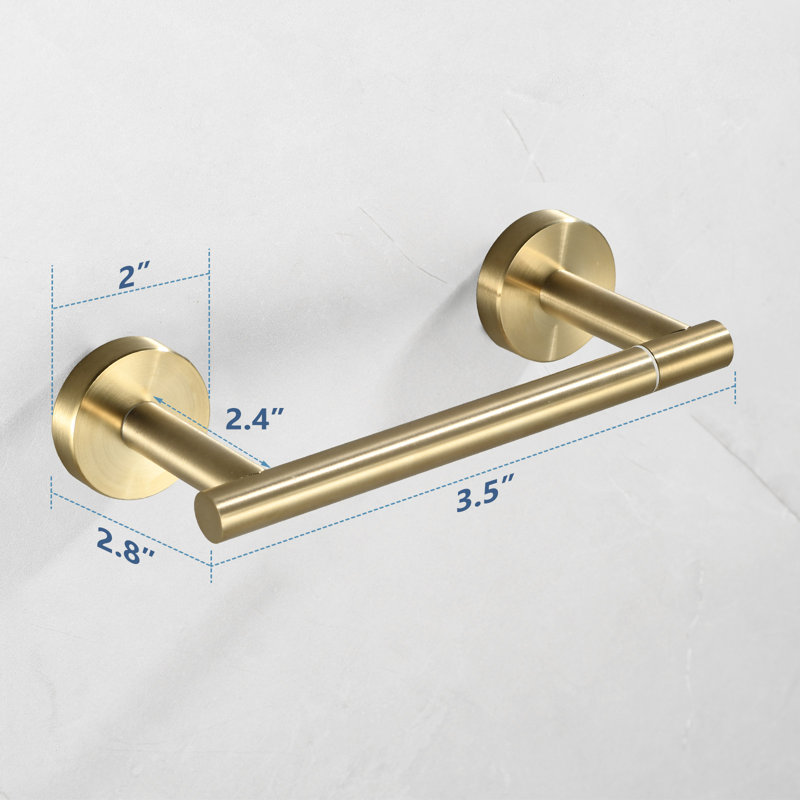 Wall-Mount Single Single Post Toilet Paper Holder, Brushed Gold