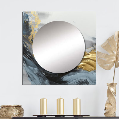 Izana - Miroir carré abstrait en marbre pour décoration murale
