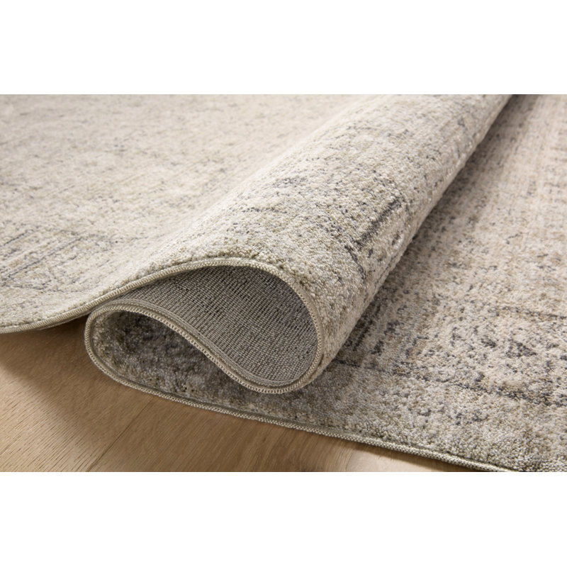 Tapis taupe / colombe Amber Lewis x Loloi Alie, Rectangle 7 pi 10 po x 10 pi