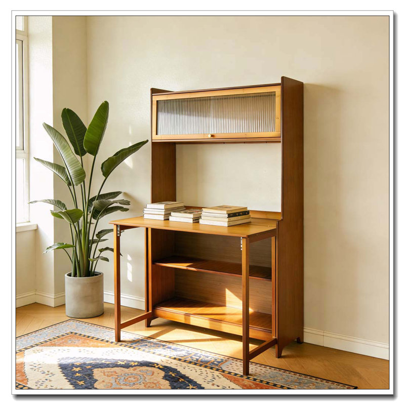 Table pliante en bambou, Noyer