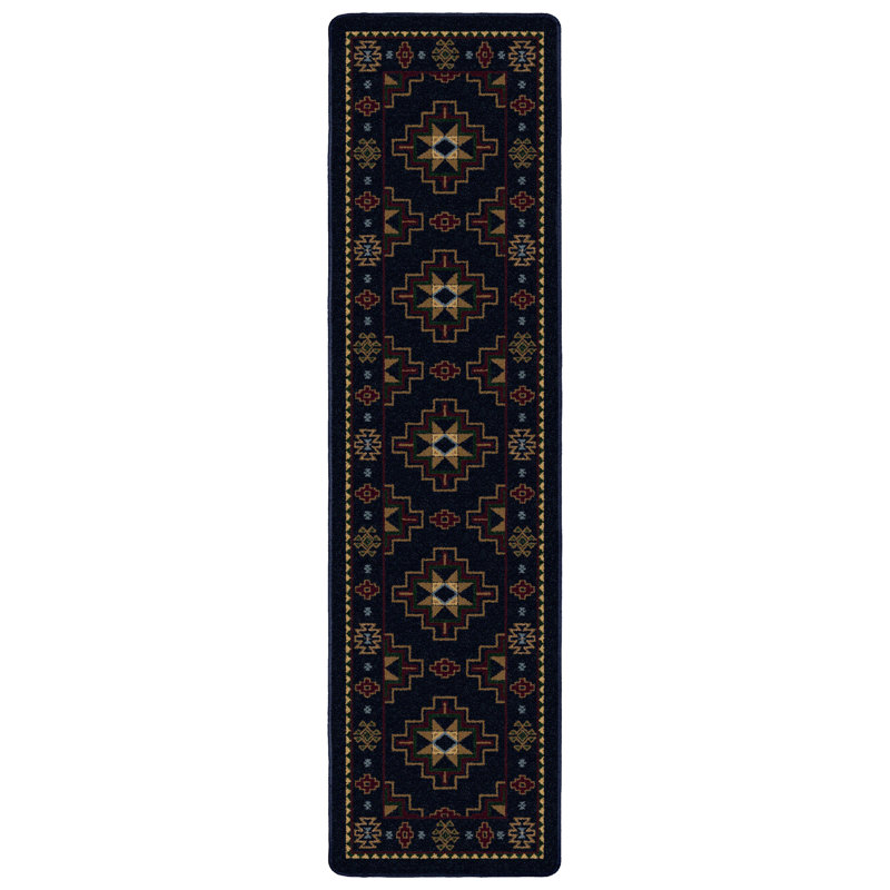 Alminus Signature Prairie Star Sapphire Southwestern Area Rug, Runner 2'1" x 7'8"