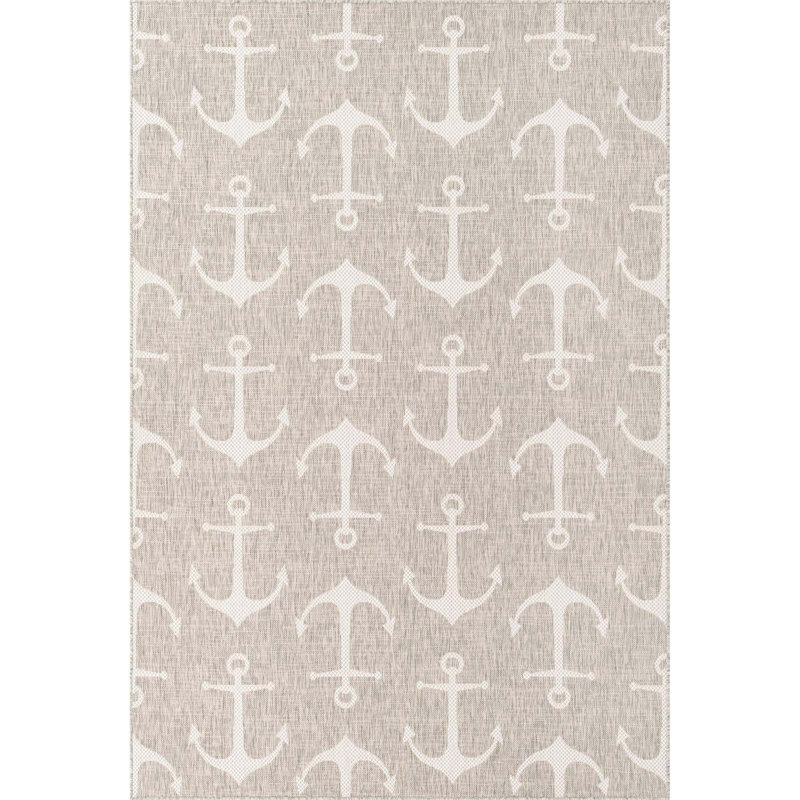 Tapis intérieur / extérieur Brentwood, Gris, Rectangle 6 pi x 9 pi