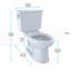 Eco Drake® Transitional Two-Piece Elongated 1.28 GPF Toilet With Wax Ring and Toilet Mounting Bolts (Seat Not Included)