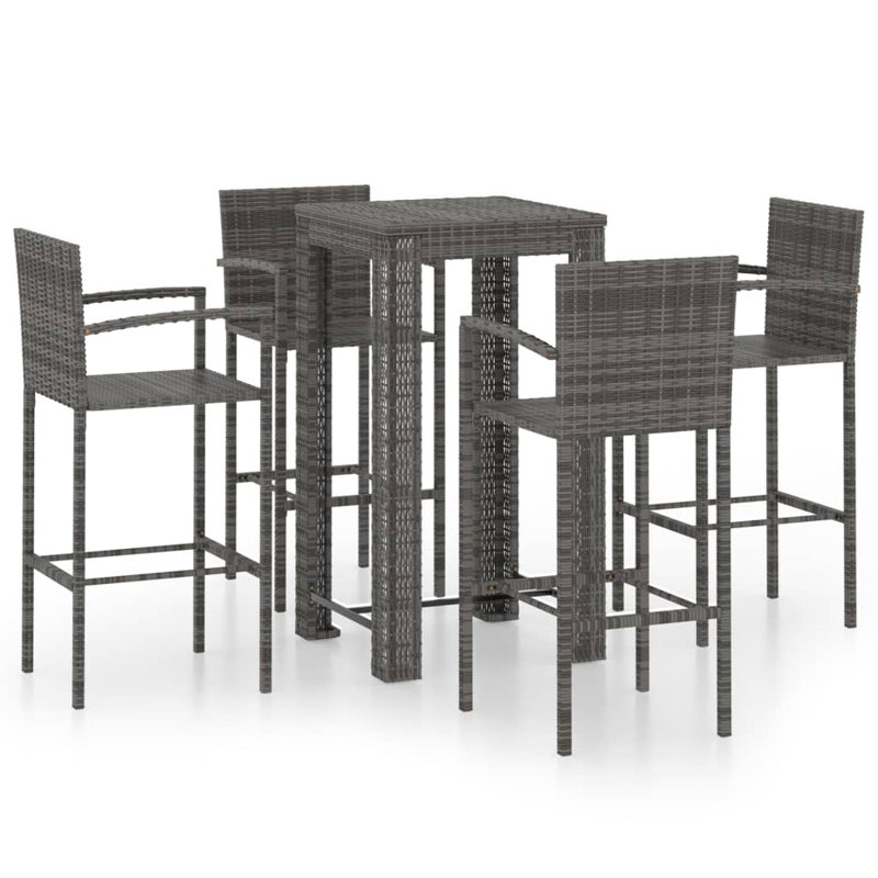 Square 4 - Person Dining Set, Gray