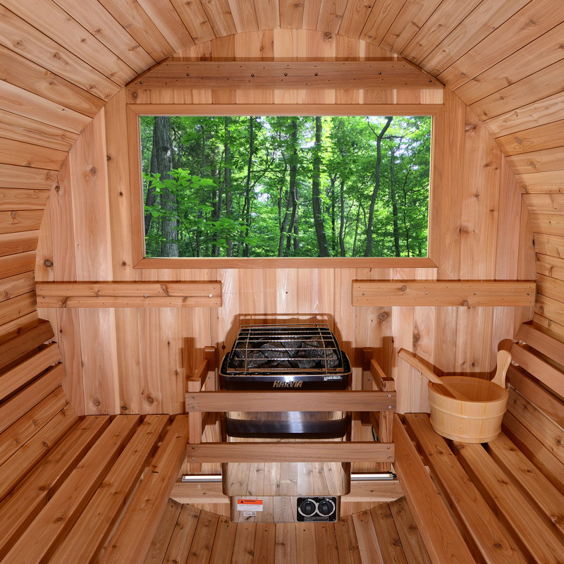 Almost Heaven Saunas Watoga 4 - Person Traditional Steam Sauna in Cedar, Vista Window
