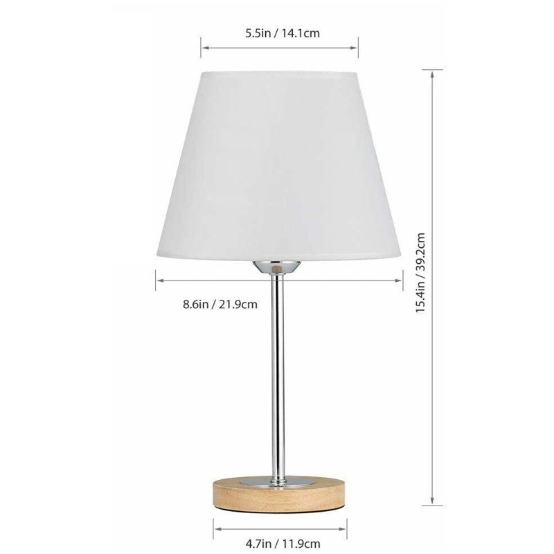 Wood Table Lamp, White