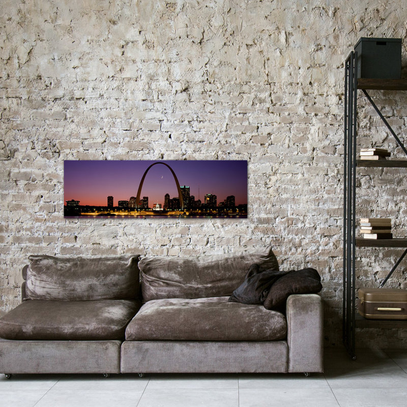 Reproduction d’art sur toile tendue « st louis mo usa », H 20 po x l 60 po x P 1,5 po