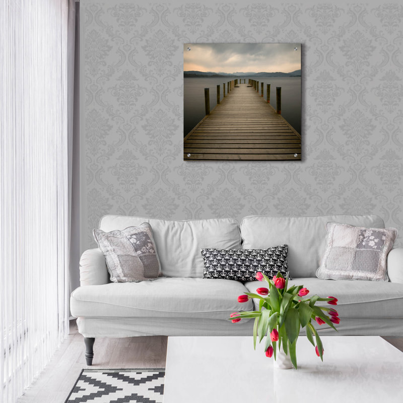 «Lakeside Pier» par Tom Quartermaine, acrylique, H 24 po x l 24 po x P 0,2 po