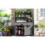 Établi de jardin gris de 65 pouces, bois de sapin, avec excellent poste de travail de rangement, tablettes pratiques-45808010
