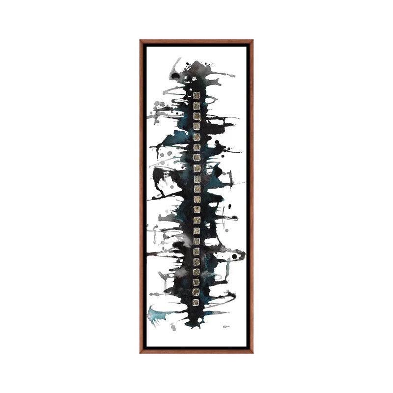 «Spine» par Hodaya Louis - reproduction, H 36 po x l 12 po x P 1,5 po, Toile avec cadre en bois brun classique