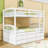 Ellaya Kids Twin Over Twin Bunk Bed with Trundle with Drawers-632420389