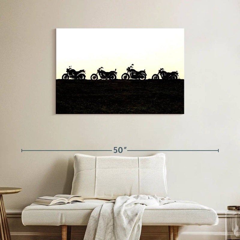 Motorcycles In A Row, 26" H x 39" W