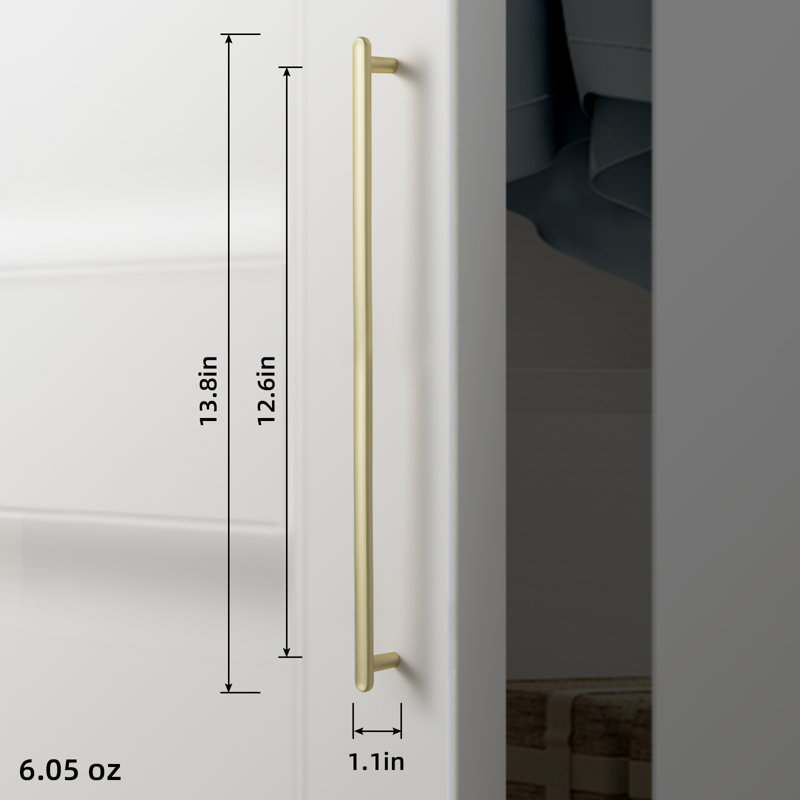 12.6" Handle Pull, Light Brushed Brass