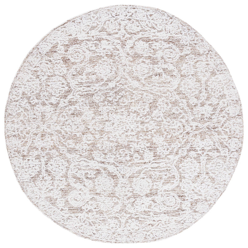 Metro Hand Tufted Performance Floral Rug, Round 6'