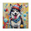 Animaux avec bouffon ludique sur toile-1529042427
