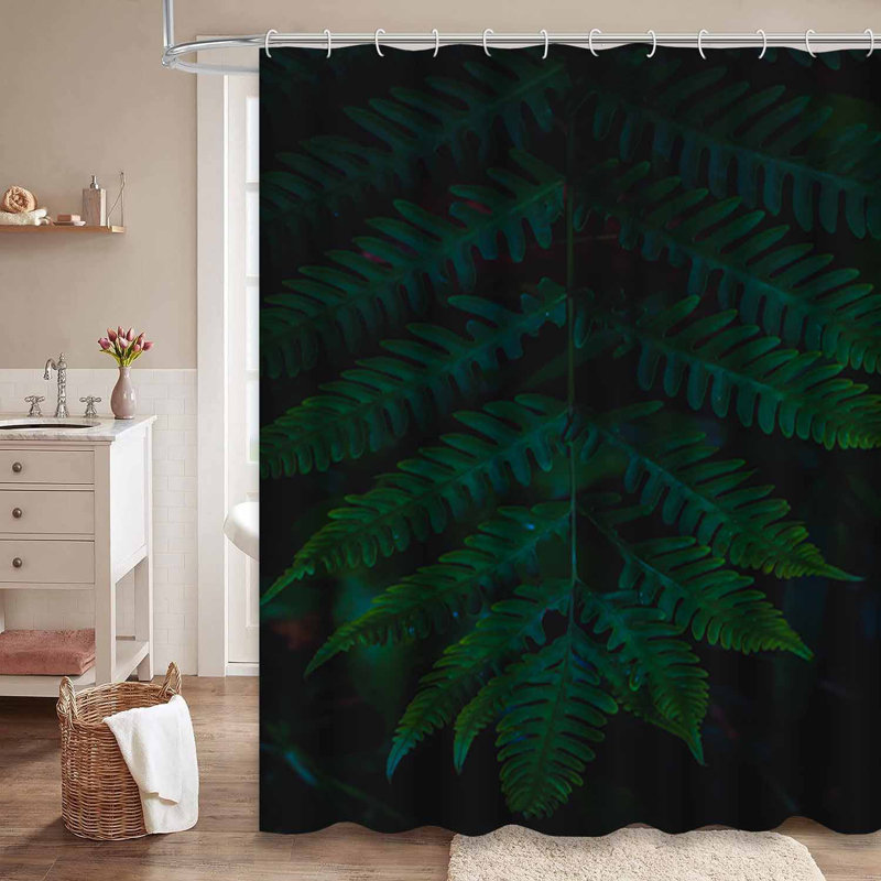Rideau de douche vert imperméable, rideaux de douche pour la salle de bain avec 12 crochets, 72" L x 78" W