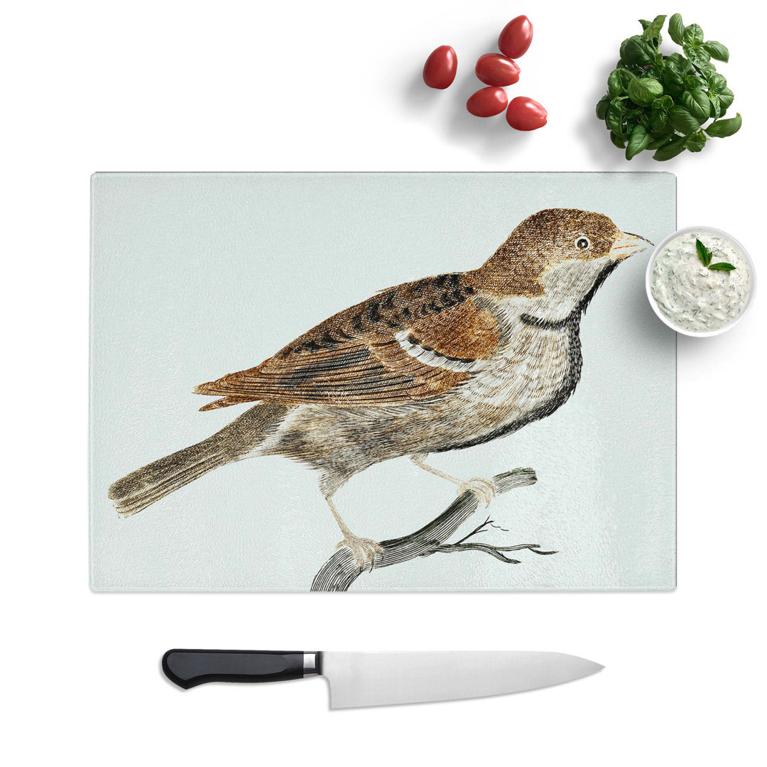 Tempered Glass Sparrow by Johan Teyler Chopping Board