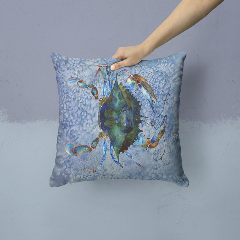 Coussin intérieur/extérieur bleu carré crabe