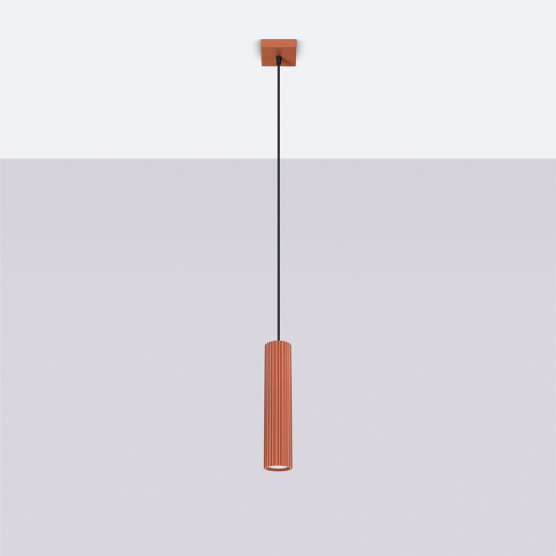 Bonina 1 - Light Brushed Nickel Pendant, Red